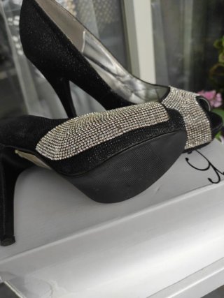 Zapatos Tattisa Negros Brillantes Talla 38