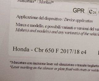Linea escape completa Honda CBR650F 2017/18 GPR