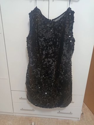 Vestido fiesta lentejuelas negro