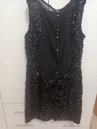 Vestido fiesta lentejuelas negro