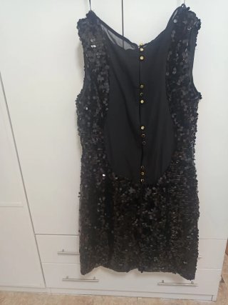 Vestido fiesta lentejuelas negro