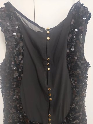 Vestido fiesta lentejuelas negro