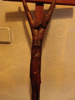 Crucifijo Madera Arte Africano
