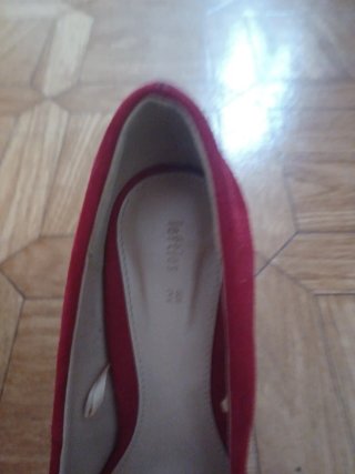 Zapatos de ante tacón fino rojo T38