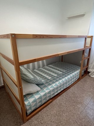 Litera reversible blanco-pino 90x200
