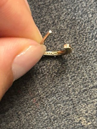 Pendientes plata chapado oro con circonitas