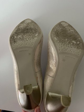 Tacones Salón Talla 39 Plateados