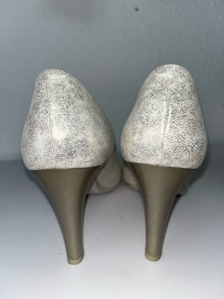 Tacones Salón Talla 39 Plateados