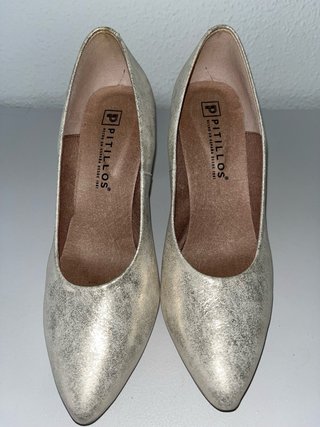 Tacones Salón Talla 39 Plateados
