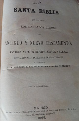 1869 La Santa Biblia, en la versión de Cipriano