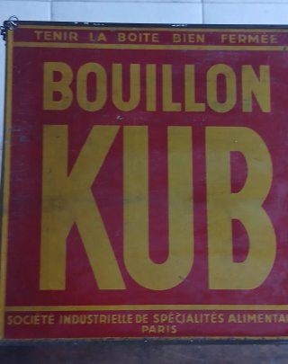 Lata Vintage Bouillon KUB París Metal años 50