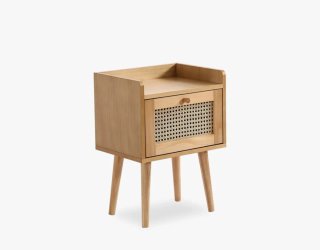 Mesitas de noche ratán y madera