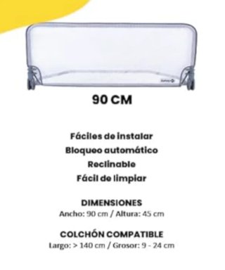Safety 1st 90x45 cm Barrera de cama Plegable