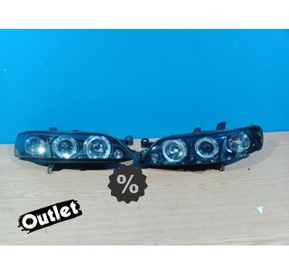ML FAROS PARA OPEL VECTRA B 96-98 OJOS ANGEL FONDO NEGRO R14