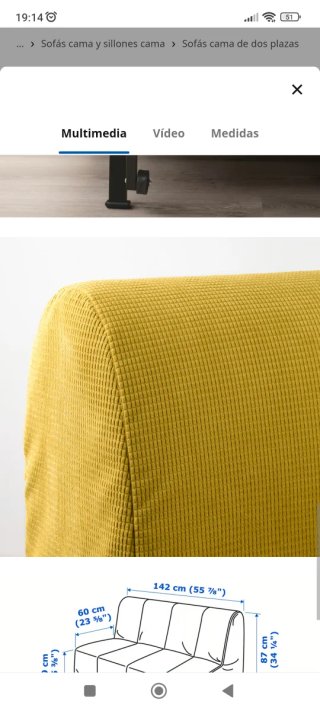 Sofá cama amarillo tela