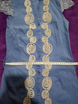 Vestido MAN MAN azul y gris talla S
