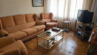 Mesa centro vintage dorada cristal
