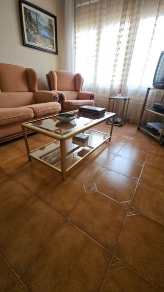 Mesa centro vintage dorada cristal