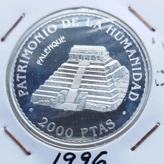 Moneda Plata PROOF Palenque 2000 ptas 1996