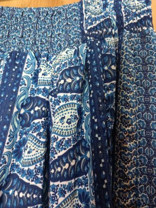 Falda pantalón azul estampado