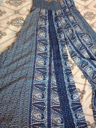 Falda pantalón azul estampado