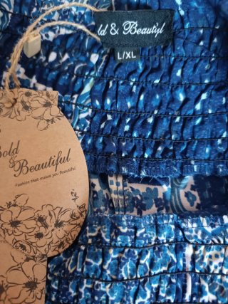 Falda pantalón azul estampado