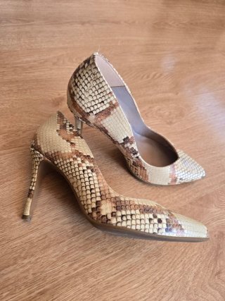 Zapatos Marian Piel Serpiente Beige/Marrón
