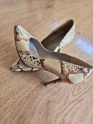 Zapatos Marian Piel Serpiente Beige/Marrón