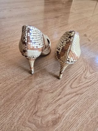 Zapatos Marian Piel Serpiente Beige/Marrón