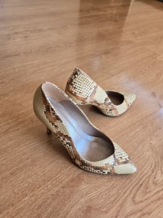Zapatos Marian Piel Serpiente Beige/Marrón