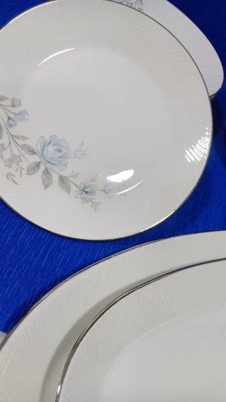 Vajilla Santa Clara Porcelana Flores Azules