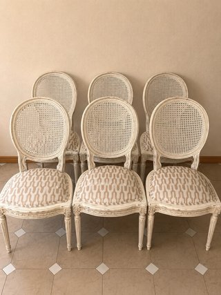 Juego de 6 Sillas Luis XVI Rattan