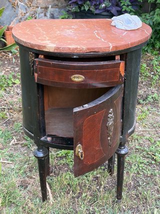 Consola antigua mármol y madera