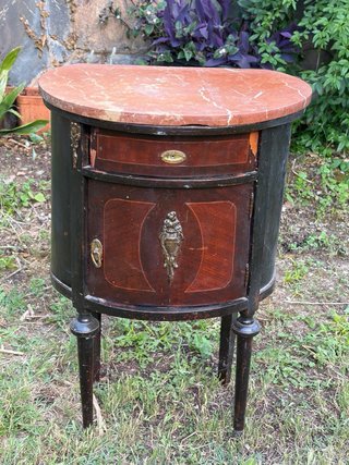Consola antigua mármol y madera