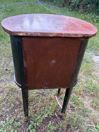 Consola antigua mármol y madera