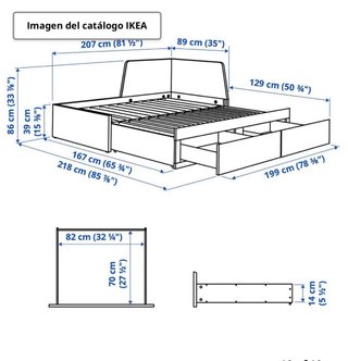 Cama nido Ikea Flekke blanca con cajones