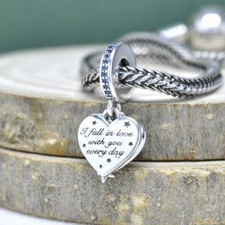 Charm Pandora Corazones Doble estrella fugaz