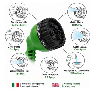 Manguera extensible de alta presión 7.5m verde