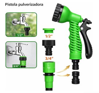 Manguera extensible de alta presión 7.5m verde