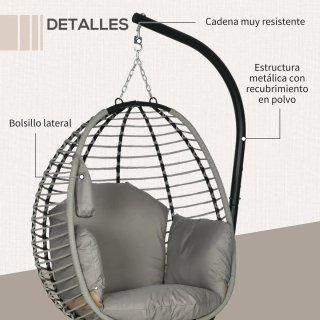 Silla Colgante Cesta Plegable Cojín