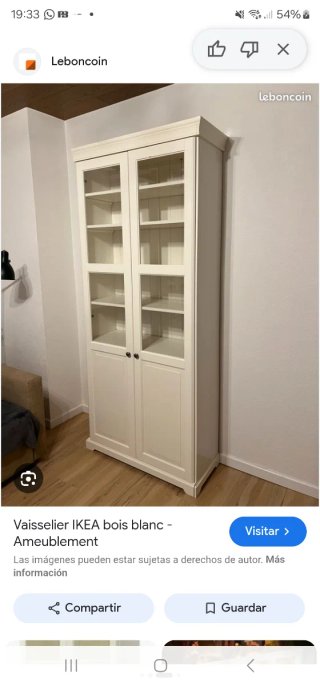 Vitrina IKEA madera blanca