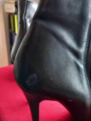 Botines tacón aguja plataforma negros talla 39.