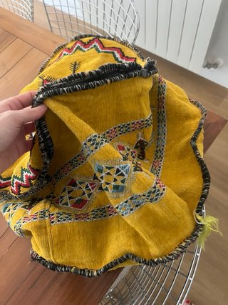 Puff Marroquí Amarillo y Rojo