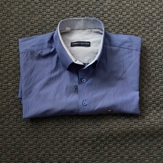 Camisa Tommy Hilfiger Azul Manga Corta