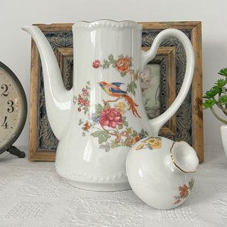 Juego de café Bavaria porcelana aves flores