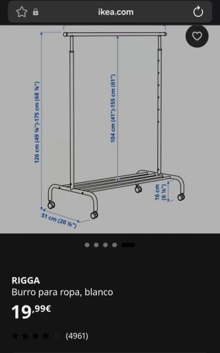 Burro perchero IKEA Rigga negro