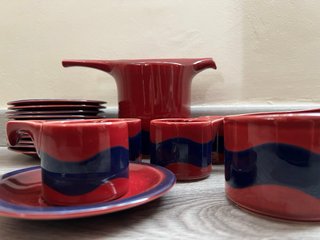 Conjunto de café de cerámica vintage