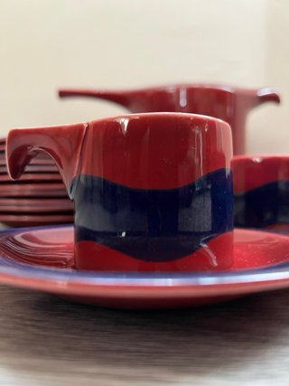 Conjunto de café de cerámica vintage