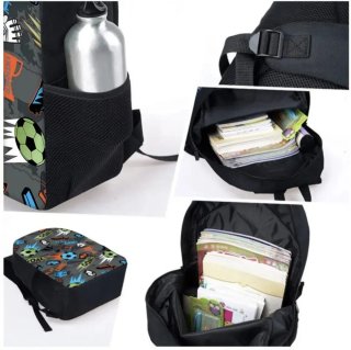 Mochila escolar 3 piezas fútbol