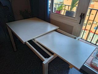 Mesa de comedor blanca extensible